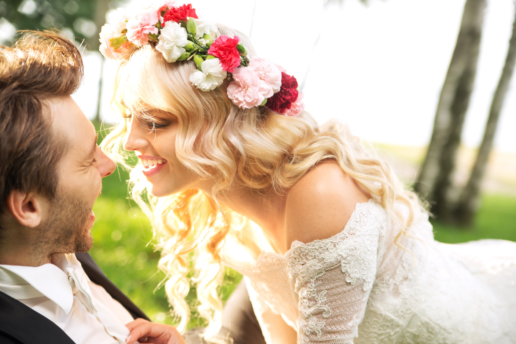 Marriage couple during the honeymon