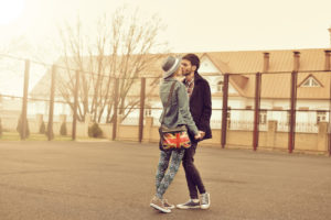 Young couple in love outdoor