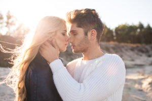 happy couple  at the beach