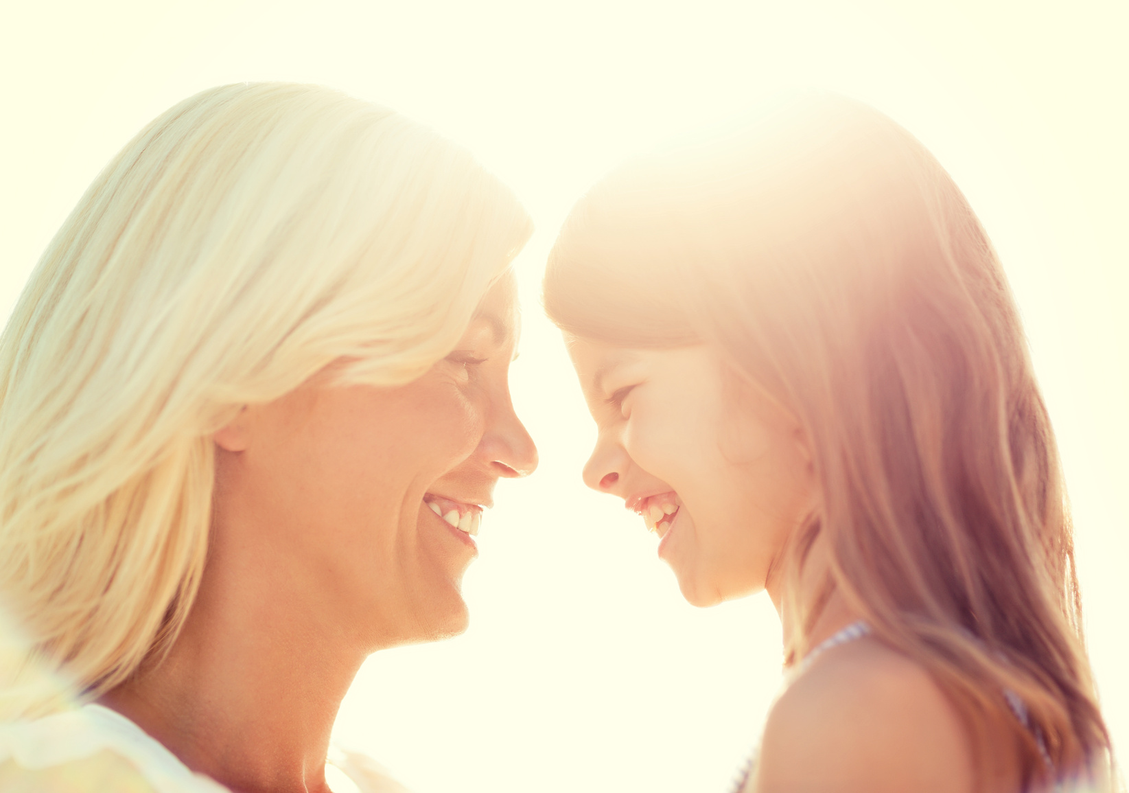 happy mother and child girl