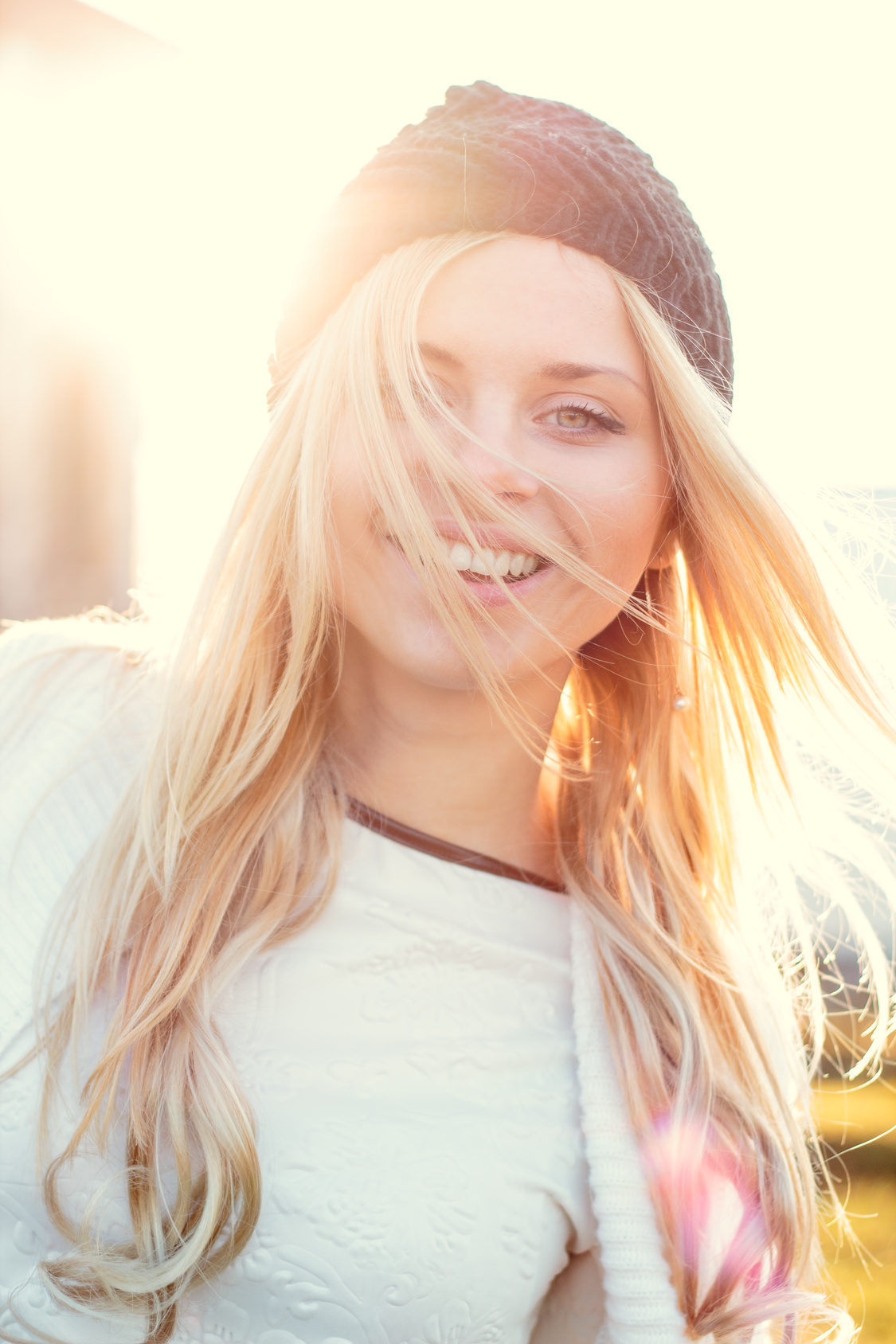 Pretty smiling woman portrait outdoor