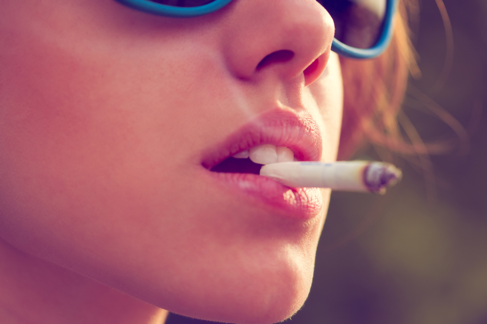 woman smoke a cigarette