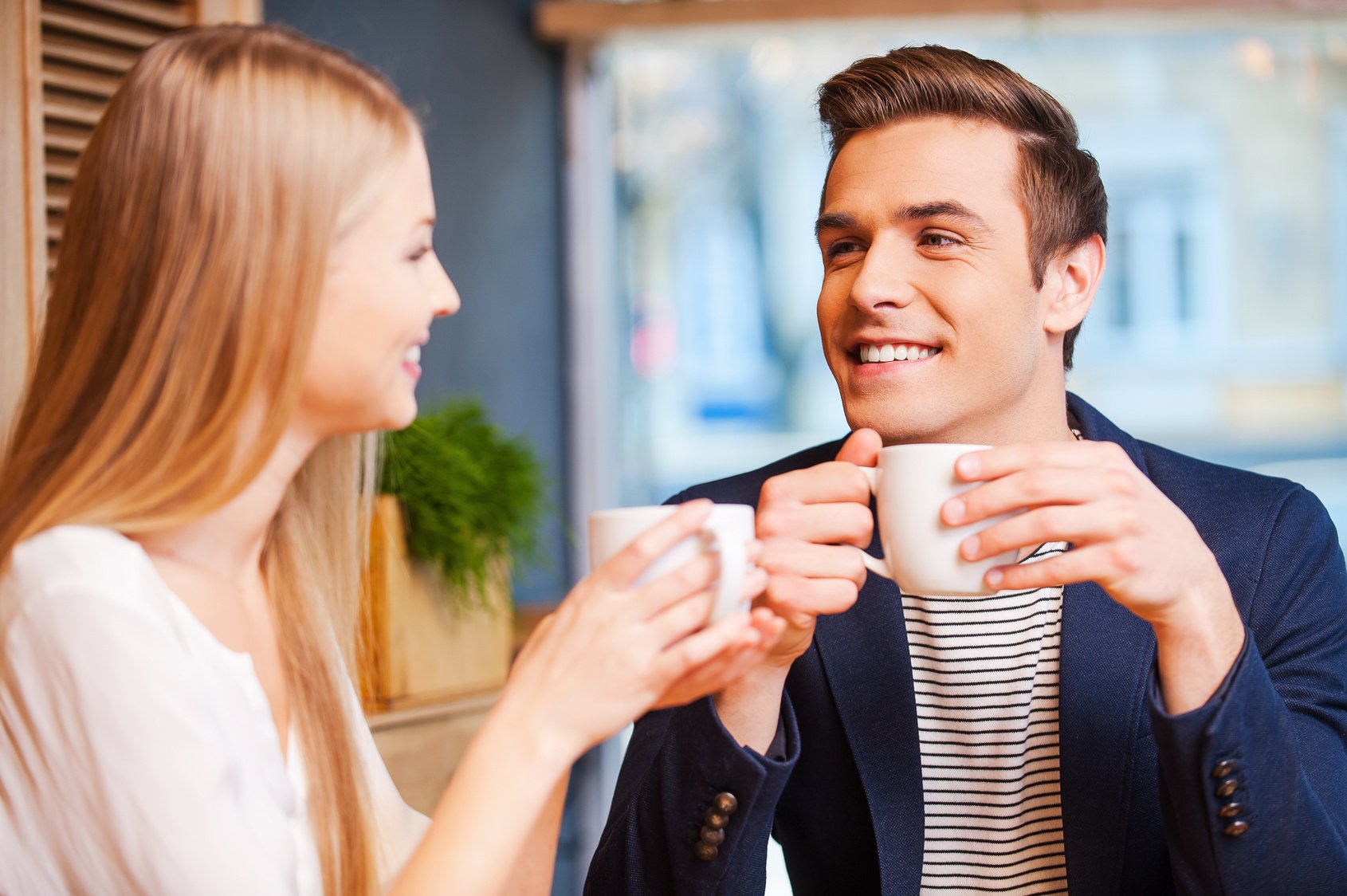 Enjoying fresh coffee together.