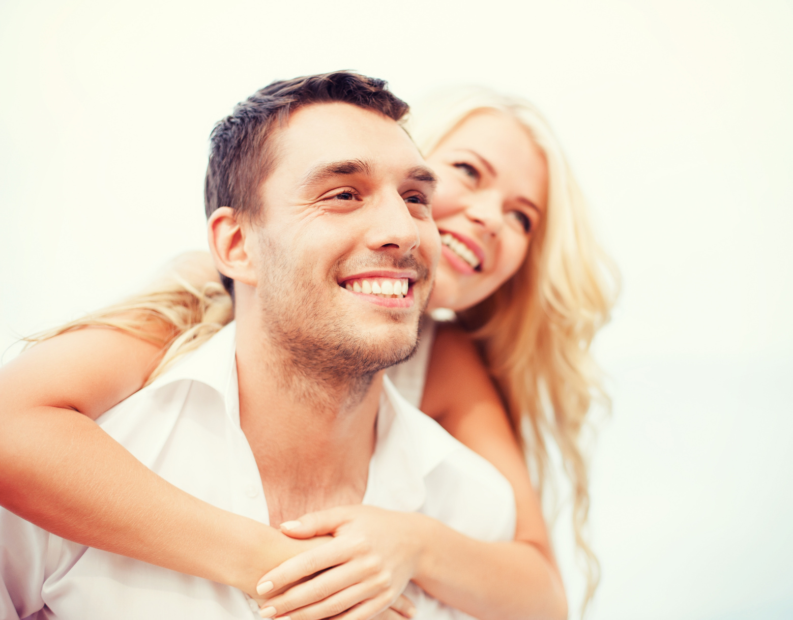 couple having fun on the beach