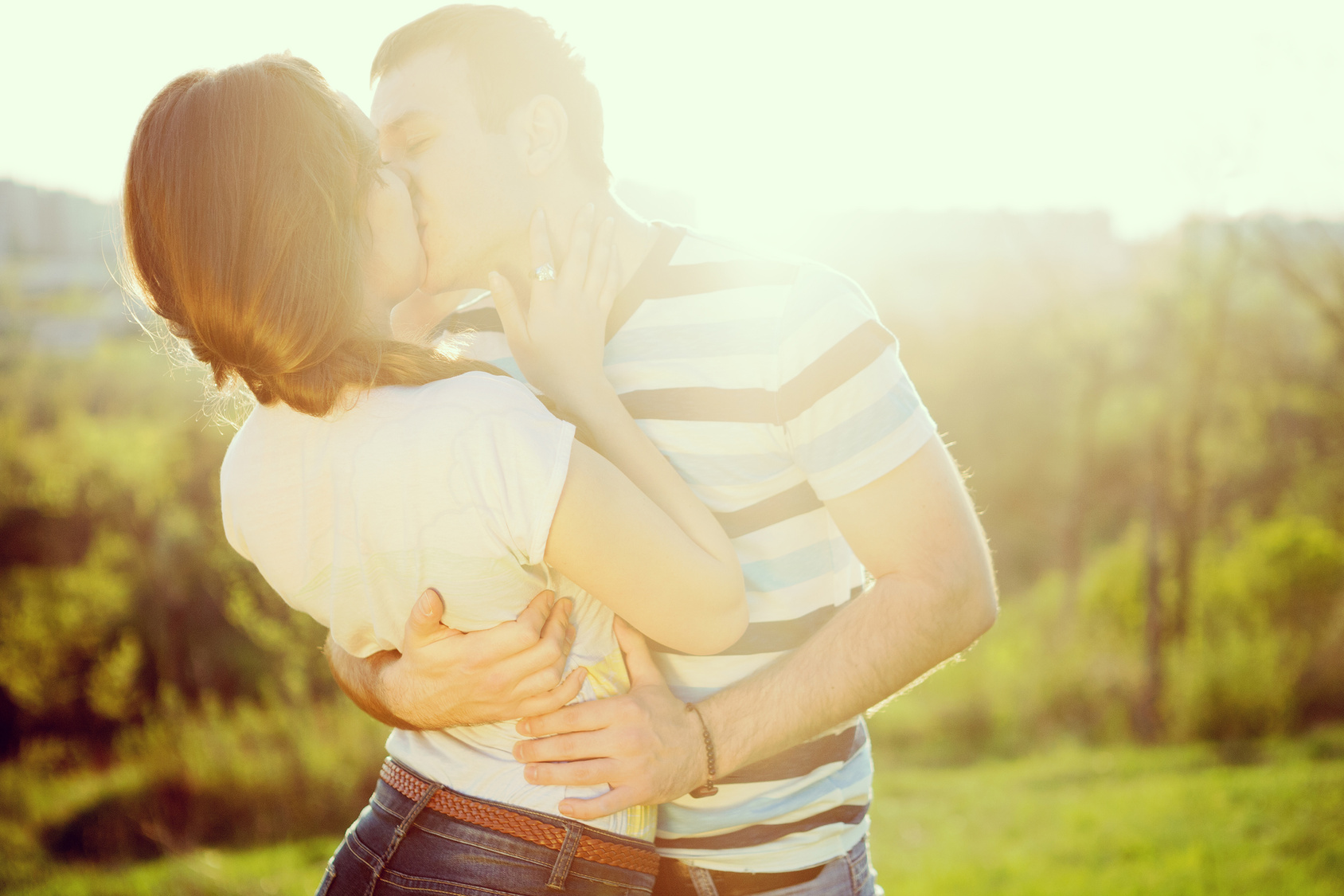 Young couple in love outdoor