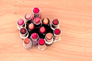 beauty and cosmetics: colorful lipsticks and lipgloss