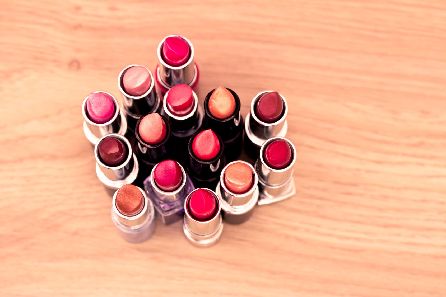 beauty and cosmetics: colorful lipsticks and lipgloss