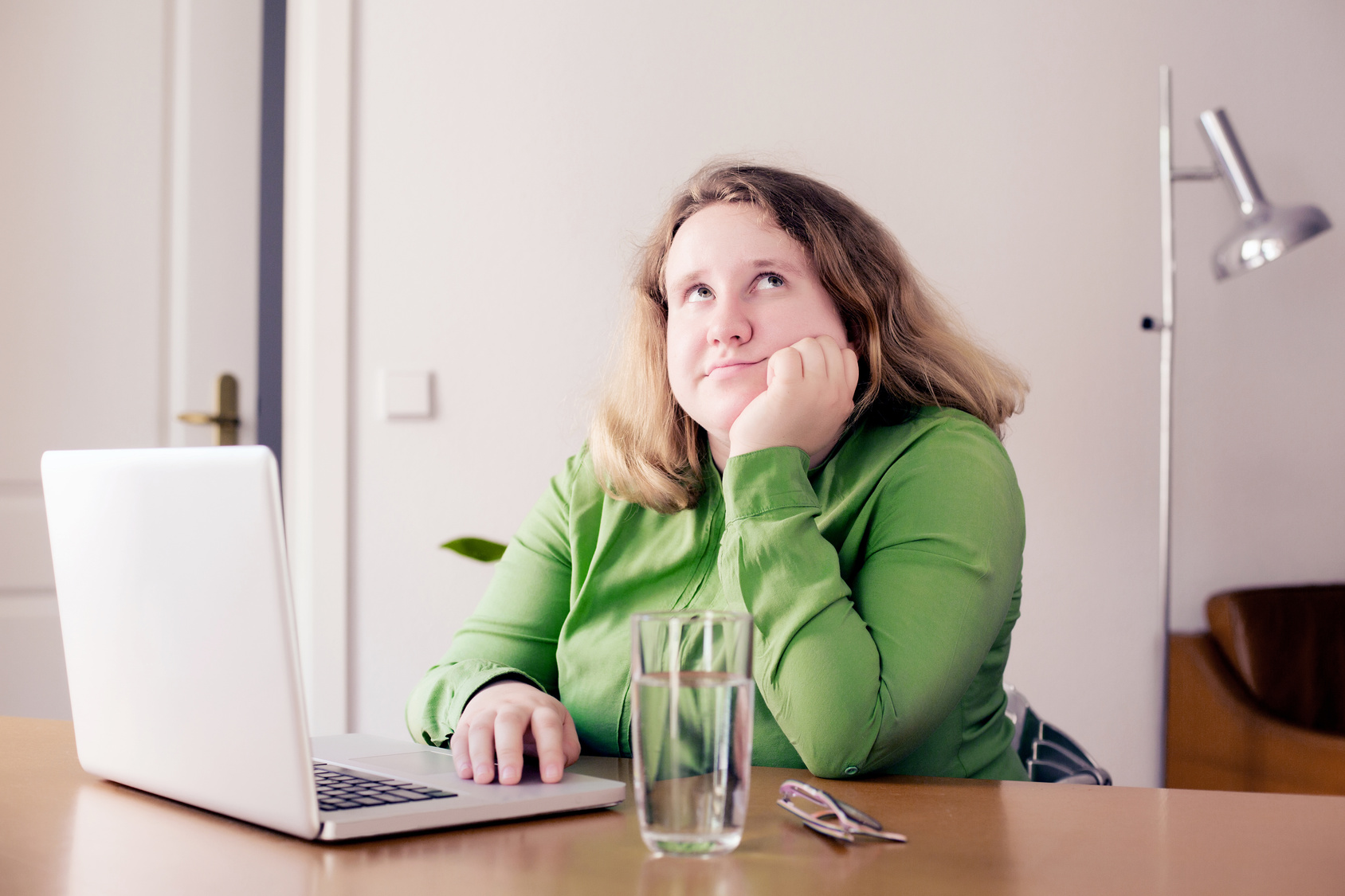 young woman with laptop