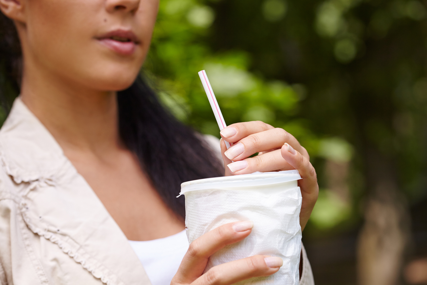 woman with drink