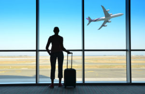 Girl at the airport window