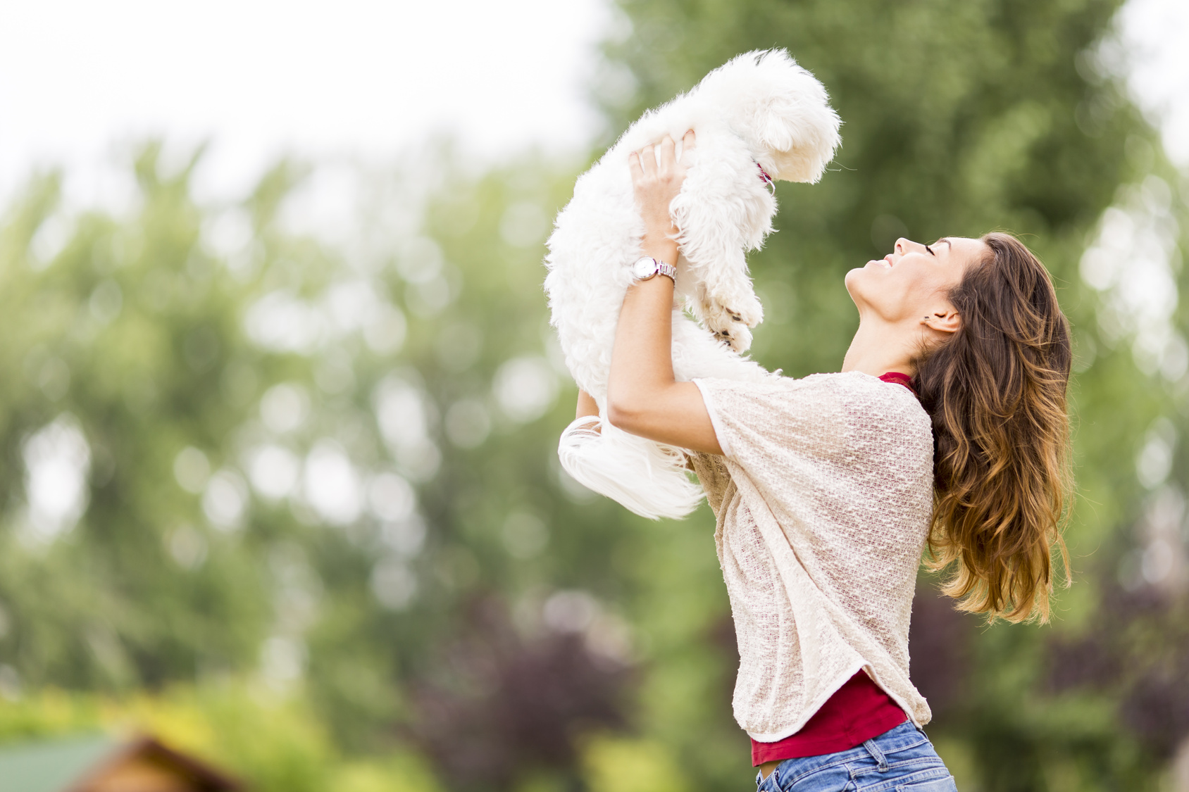 Young woman with a dog