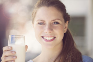 Woman drinking Milk