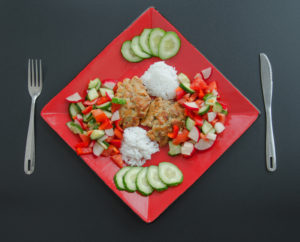 Chopped cutlets with garnish