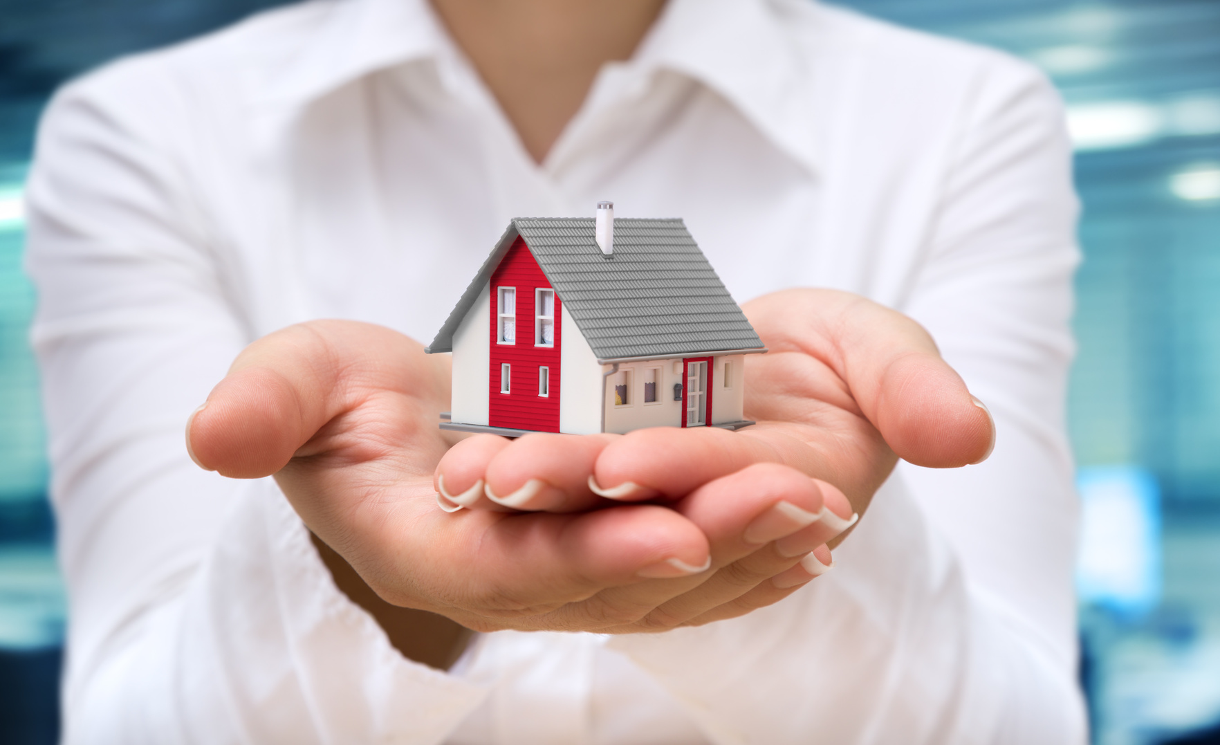 realtor deliver house – real estate concept