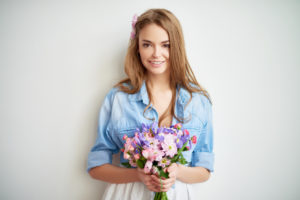 Girl with flowers