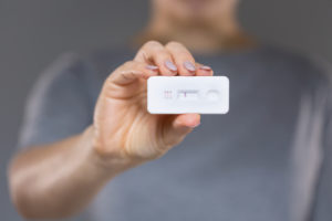 Woman with negative pregnancy test