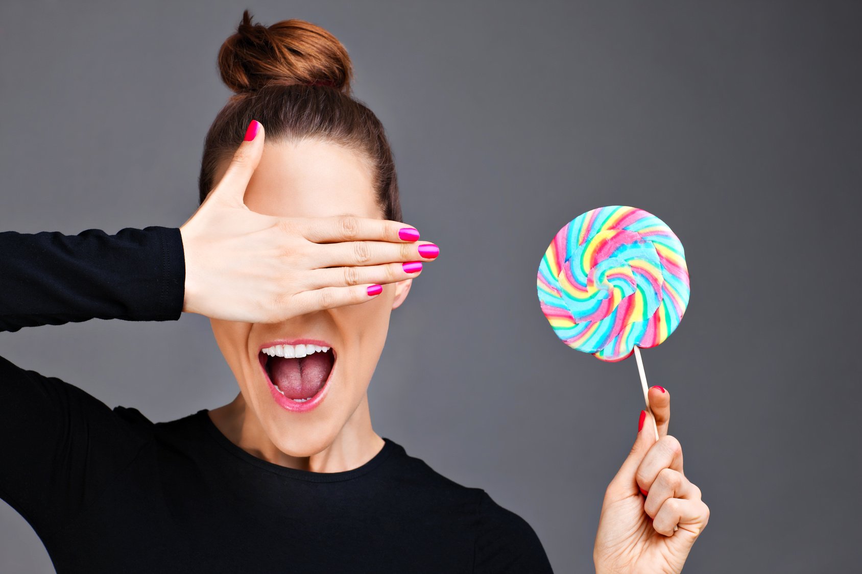 Woman and lollipop