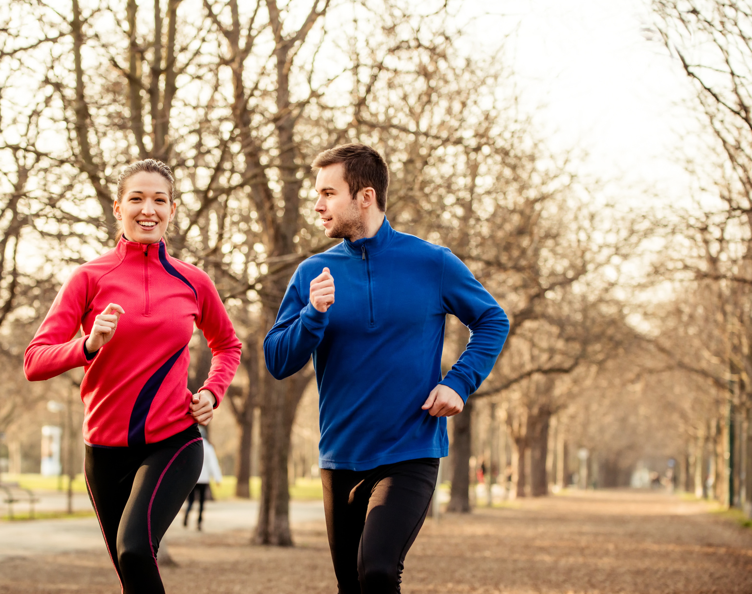 Couple jogging together