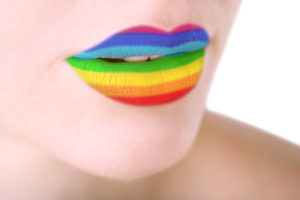 Beautiful female lips, close up