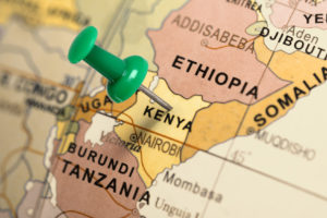 Location Kenya. Green pin on the map.