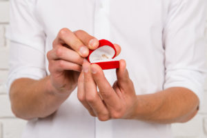 romantic man making a marriage proposal