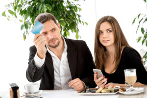Young couple at the restaurant
