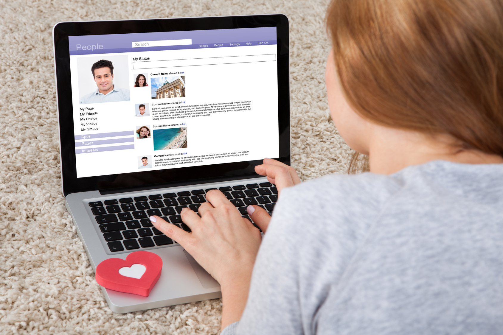 Woman Chatting On Laptop