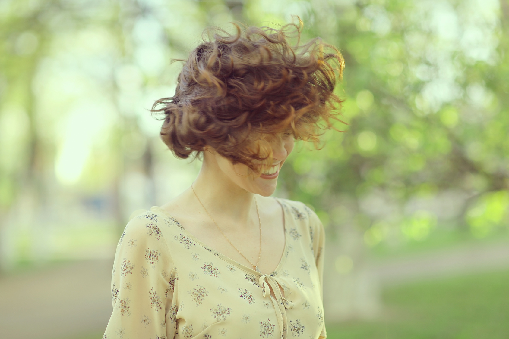 happy spring girl portrait