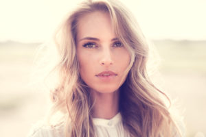 portrait of a beautiful young woman close up