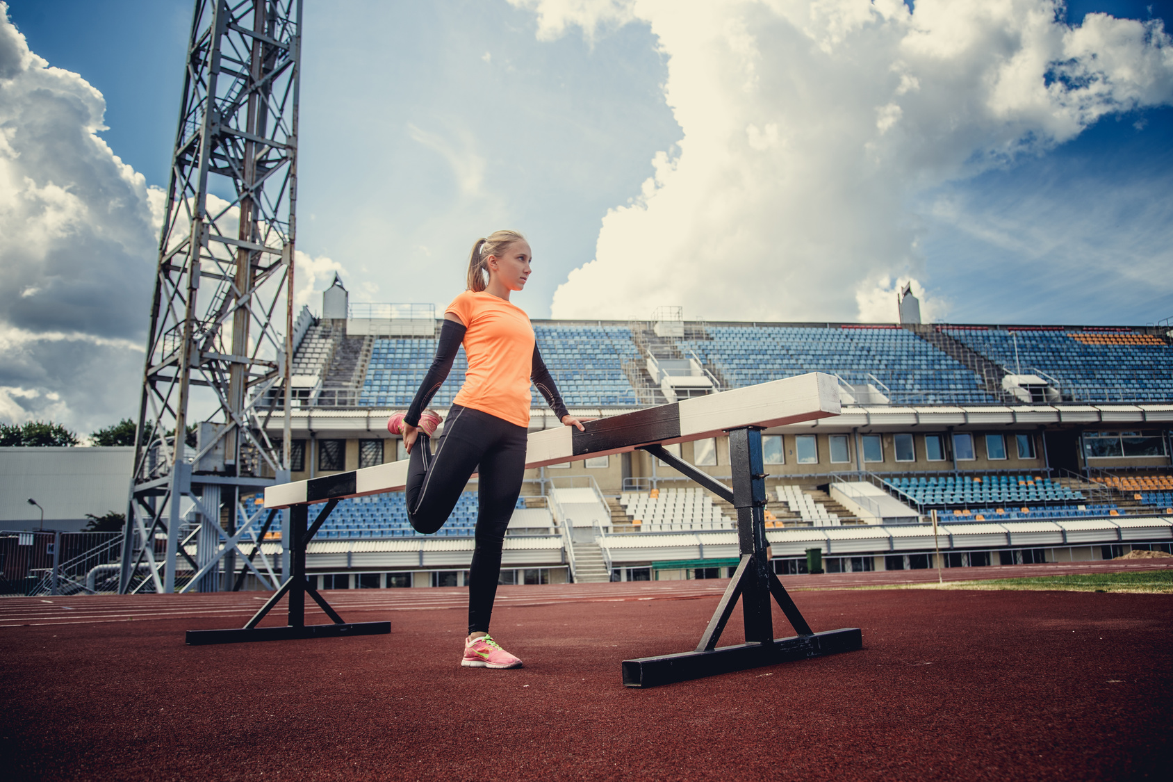 Slim woman in sportswear.