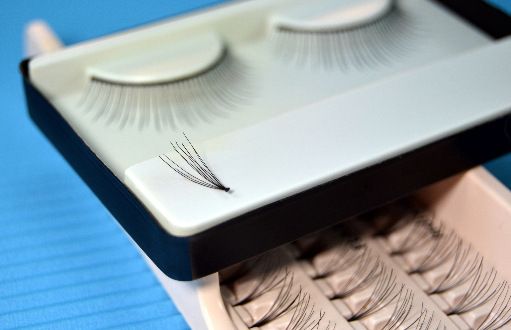 False eyelashes of different types, closeup