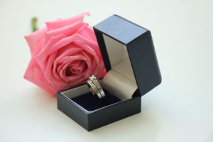 Engagement ring in box