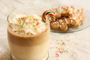 Gingerbread smoothie, selective focus