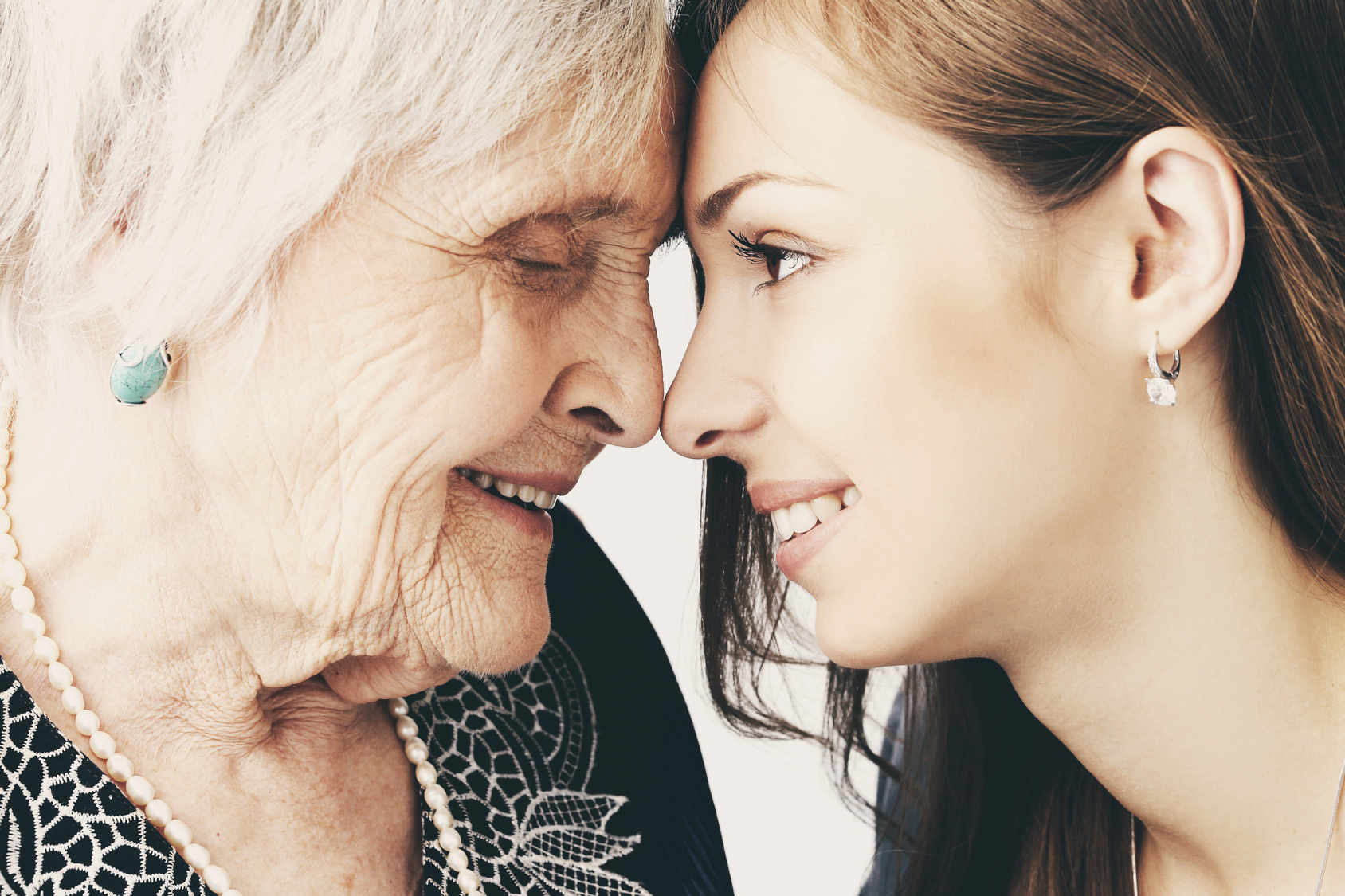 Beautiful girl and her grandmother