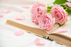 Roses and old book.