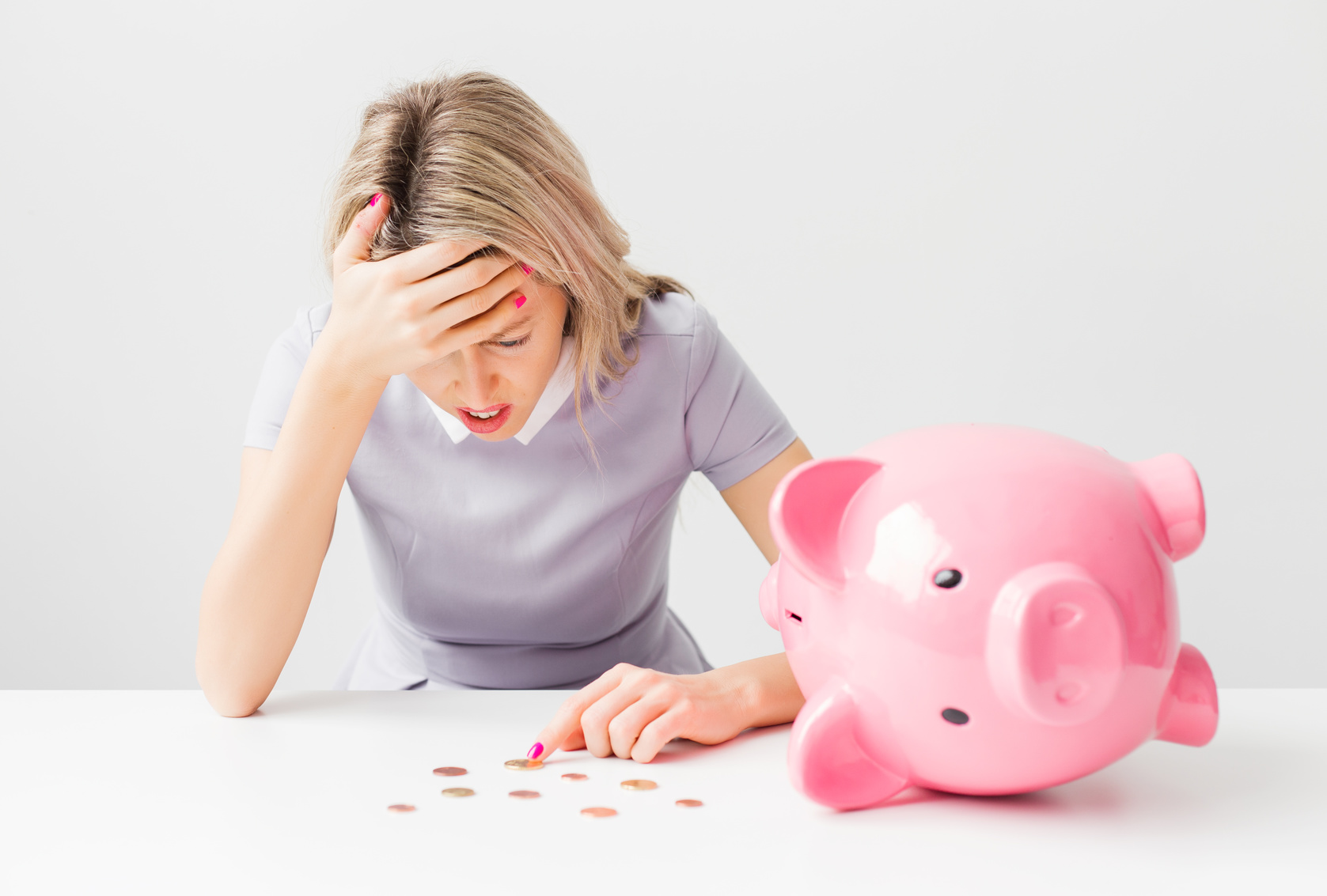 Woman having financial / money problems