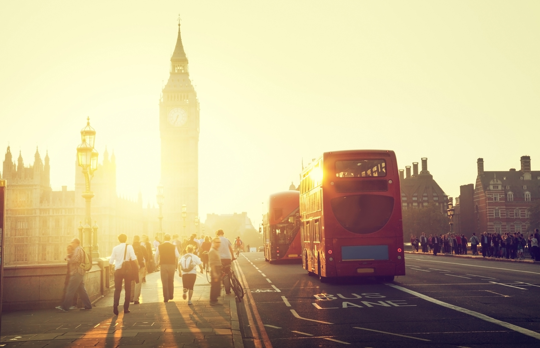 Westminster Bridge at sunset, London, UK