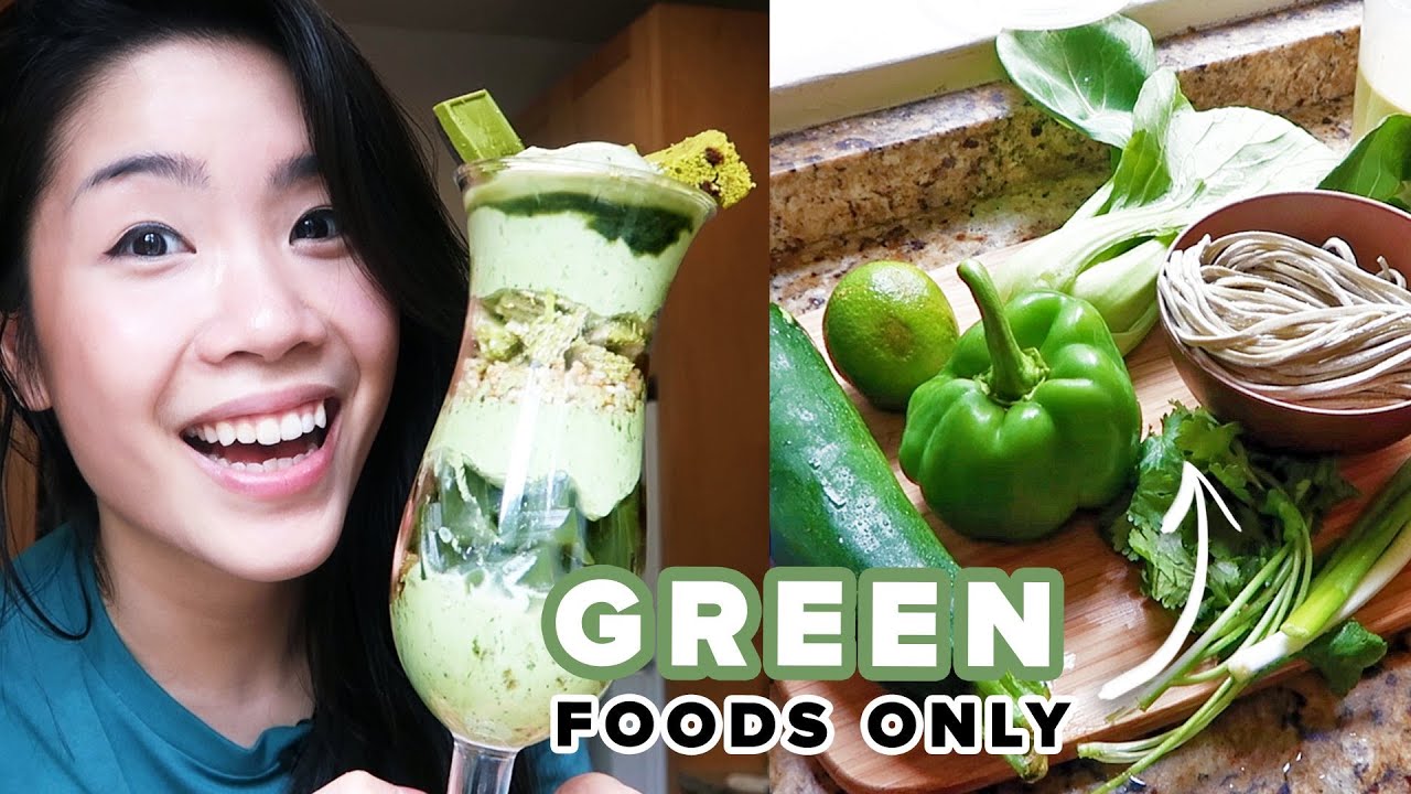 Videon nainen söi 24 tunnin aikana vain vihreää ruokaa – Katso mitä kaikkea hän keksi syödä