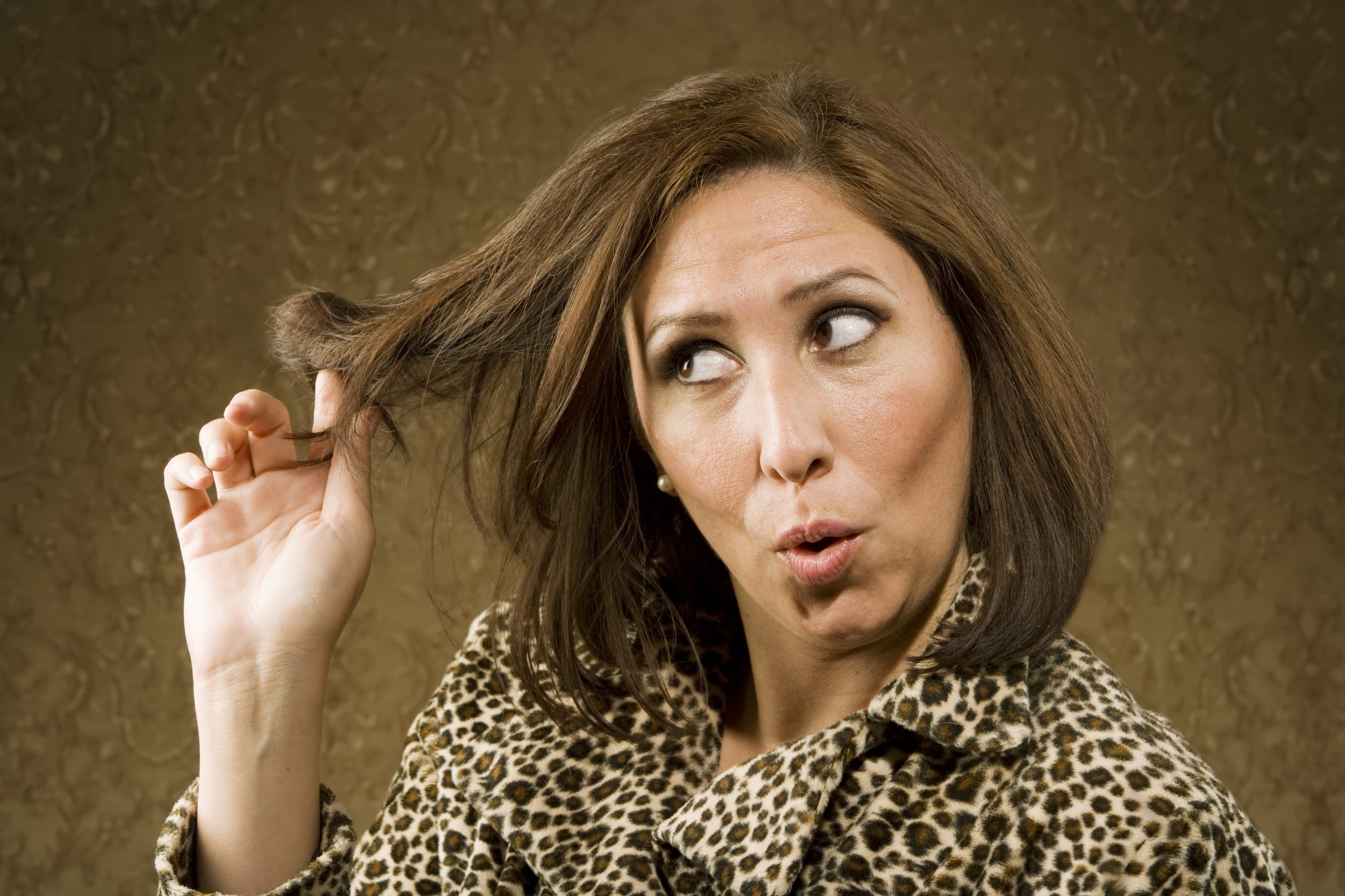 Hispanic Woman Twists her Hair